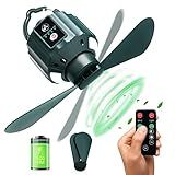 VORZU Ventiladores De Teto De Barraca Para Camping Luz De Acampamento LED 7500mah Luz De Barraca à Prova D água Com Controle Remoto E Função De Temporização Ventilador De Lanterna De Acam