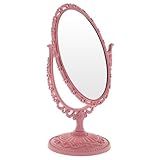Vosarea 3 Pecas Espelho Giratório Gótico Espelho De Bancada Decoração De Cômoda Espelho De Mesa Espelho Antigo Espelho Gótico Penteadeira Enfeitar Cosmético Rosa Modelagem Girar Pp