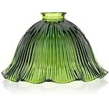 VOSAREA Candeeiro De Vidro De Cristal Cúpula Em Forma De Flor Abajur Vintage Capa De Luminária Para Luminária Pendente Arandela De Parede Verde 