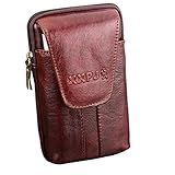 Vosarea Carteira Vertical Grande Compacta Bolsa De Couro Com Clipe Para Cinto Bolsa Para Celular Porta Moedas Cartões De Chave