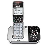VTECH Telefone Sem Fio Expansível VS112 DECT 6 0 Bluetooth Para Casa Com Secretária Eletrônica Bloqueio De Chamadas Identificação De Chamadas Interfone E Conexão Ao Celular Prata E Preto 