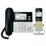 Vtech Vg208 Dect 6.0 Telefone Com Fio/sem Fio Para Casa Com Secretária Eletrônica, Bloqueio De Chamadas, Identificador De Chamadas, Visor Retroiluminado Grande, Viva-voz Duplex, Interfone, Alimentação