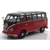 Vw Kombi T1 Preta vermelha Samba Bus Escala 1 18