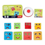 W Conjunto De Blocos De Construção De Emoji De Madeira Toy D
