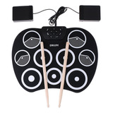 W Kit De Pad De Bateria Eletrônica De Silicone Portátil