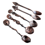 W Salm 5 Pçs/set Colher De Mesa Antiga Colher De Café Para
