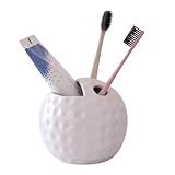 WAIT FLY Suporte De Escova De Dentes De Cerâmica Em Forma De Golfe Organizador De Escova De Dentes E Suporte De Pasta De Dente Para Decoração De Banheiro E Bancadas Branco 1 Peça