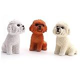 Wakauto 1 Peça Decoração De Bolo Micro Brinquedos Decoraciones Para Pasteles Figura De Cachorro Realista Figuras De Ação De Cachorro Modelo Poodle Cabeça De Brinquedo Para Animais De