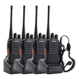 Walkie talkie Baofeng Unibanda Bf 888s X4 Com 4 Rádios E Frequência 16   Preto