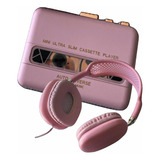 Walkman Cassete Player Rosa   Girls Power C  Headphone Rosa