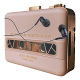 Walkman Fita Cassete Player Cor De Rosa Acabamento Em Cobre