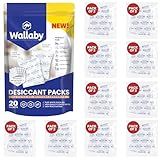 Wallaby 5 Gramas 20 Pacotes Pacotes De Desumidificador Dessecante De Gel De Sílica Branca Pura Segura Para Alimentos Absorventes De Umidade Recarregáveis E Revestidos Protege Contra Danos