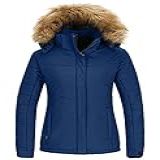 Wantdo Jaqueta De Esqui Feminina Impermeável Com Capuz Casaco De Neve Para Montanha Inverno Parka Snowboard Azul Marino G