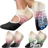 WARMVIN Meias De Pilates Yoga Antiderrapantes Com Aderência Para Mulheres Meias Elegantes Para Barra Balé E Treino Tamanho 34 39 2 Rosa Verde 5 9