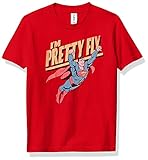 Warner Bros Camiseta Infantil Superman Pretty Fly Para Meninos Premium Lisa Vermelho XG