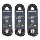 Warwick Rockcable Rcl30359 D6 Cabo Xlr Microfone 9m Kit 3 Pç