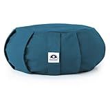Waterglider International Almofada De Meditação Azul Crepúsculo Redonda Preenchida Com Casca De Trigo Sarraceno Travesseiro Ou Almofadas De Chão Assento De Ioga Zafu Feito Nos EUA