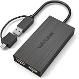 WAVLINK Adaptador De Vídeo Universal USB 3 0 Para Dual HDMI UHD Suporta Até 6 Monitores Exibição De Vídeo Externa Em 4K E 1080p Compatível Com Mac M1 M2 Windows ChromeOS Android 7 1 