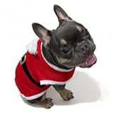 WAY PET Roupa Fantasia Para Cães Natal Fantasia Papai Noel E Mamae Noel Para Cachorro Roupa Para Cães Com Capuz De Pompom X Pequeno PAPAI NOEL 