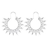 WCRAZYE Brincos Góticos Punk Para Mulheres Aço Inoxidável Minimalista Alfinete Coração Spike Punk Y2K Brincos Com Pingente Preto Moderno Personalizado Halloween Natal Joias Góticas 