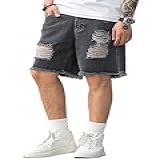 WDIRARA Shorts Jeans Rasgados Masculinos De