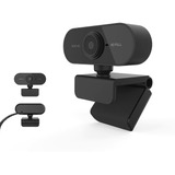 Webcam Full Hd 1080 Usb Câmera De Visão 360  Com Microfone Cor Preto