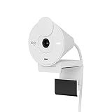 Webcam Full HD Logitech Brio 300 Com Microfone Com Redução De Ruído- Proteção De Privacidade- Correção Automática De Luz E Conexão USB-C- Branco