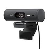 Webcam Full Hd Logitech Brio 500 Com Microfones Duplos Com Redução De Ruídos, Proteção De Privacidade, Correção De Luz E Enquadramento Automático - Grafite