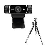 Webcam Full HD Logitech C922 Pro Stream Com Microfone Embutido Para Chamadas E Gravações Em Video 1080p E Tripé Incluso   Compatível Com Logitech Capture