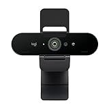 Webcam Ultra HD Logitech Brio 4K PRO Com Microfone Embutido Para Chamadas E Gravações Em Video   Compatível Com Logitech Capture