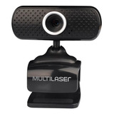 Webcam Usb Plug E Play 480p Com Microfone Preto Multilaser