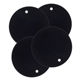 Weck Redondo Cor Preto Kit Quatro Descanso 18cm