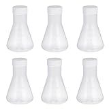 Wedhapy Cônico Frasco De Medição Erlenmeyer Científico De 250 Ml Com Tampa Para Laboratório- 6 Peças- Cônico- Frasco Erlenmeyer- Plástico- Química