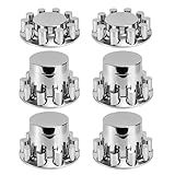 Wehymne Tampas De Roda De Cilindro Para Semi Caminhões 2 Tampas De Cubo De Eixo Dianteiro E 4 Traseiros Com Tampas De Porca Cromadas Rosqueadas De 33 Mm Para Semi Caminhão