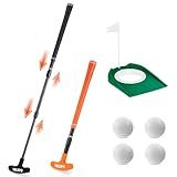 WELSPO Conjunto De Putter De Golfe Mini Taco De Golfe Ajustável Com Design Bidirecional Para Mão Direita E Esquerda Inclui 2 Putters De Golfe 4 Bolas De Golfe E Copo Com Bandeira Adequado Para Uso