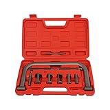 Wemay 10 PCS Compressor De Mola De Válvula C Kit De Braçadeira De Desmontagem Gratuita Ferramenta De Remoção De Montagem De Mola De Válvula Com Adaptadores De Empurrador De Pinça Hastes De Extensão 