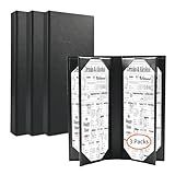 WFD-L Pacote Com 3 Porta-Cardápios De Couro Para Cardápios 11 X 28 Cm- Cobre Seis Vistas- Restaurantes- Cafeterias- Hotéis- 6