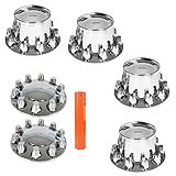 WFLNHB Kit De Tampas De Eixo De Tampas De Eixo Dianteiras E Traseiras Cromadas Com Substituição De Tampas De Porca De 33 Mm Para Rodas De Caminhão Semirreboque De 20 E 22 5 E 24 5