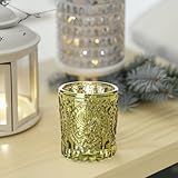 WGV Castiçal Votivo Vintage De Prímula Dourado 7 Cm X 8 Cm A Suporte De Vela De Vidro Com Emblema Mercúrio Tealight Decoração De Casa Casamento 1 Peça