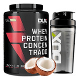 Whey Concentrado 900g Coqueteleira Pro 800ml Dux Nutrition Sabor Coco