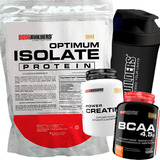 Whey Protein Iso Optimum 2kg Bcaa Creatina Shaker Sabor Morango Em Po