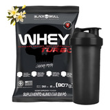 Whey Protein Turbo Black Skull Sabor Baunilha Coqueteleira