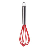 Whisk Fouet Batedor De Ovos Fue 25 Cm Silicone Cabo Aço Inox