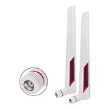 White And Red 10dBi Dual Band Signal Booster Wi Fi Antennas  2 4GHz 5GHz 5 8GHz  With RP SMA Male Connector For Wireless Camera  Router  Hotspot   2 Pack