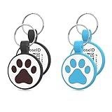 WhoseID Placa De Cachorro Personalizada Código QR Com Gravação A Laser Etiqueta De Identificação De Cachorro De Silicone Perfil Online De Animais De Estimação Digitalização De Código QR Para Enviar Localização Acessórios De Arnês De Coleira Raças Médias A Grandes 3 17 Cm Preto E Azul