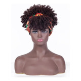Wig Cacheada Idêntica Ao Cabelo Humano Curta Com Franja