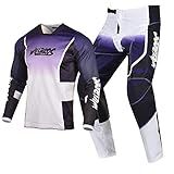 Willbros Conjunto De Camisa E Calça De Motocross Adulto Off-road Conjunto MX Gear Bicicleta Suja Branco Roxo -calça Jersey P 30-
