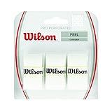 Wilson Pro Overgrip Perforated 3 Pack   White  Green  Pink   Tennis   Badminton   Squash