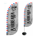 Wind Banner Barbearia 2 8m Kit Completo Dupla Face Fly Flag