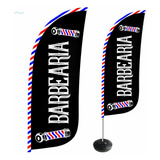 Wind Banner Completo Barbearia 2 8mts Dupla Face Fly Flag